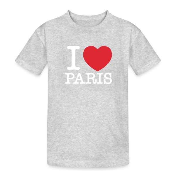 Cœur J'aime Paris sur T-shirt coton épais ado