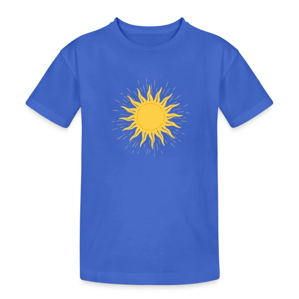 Dessin de Soleil Éclatant sur T-shirt coton épais ado