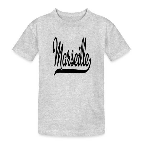 Marseille Calligraphie Élégante sur T-shirt coton épais ado