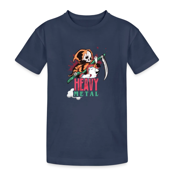 Squelette Guitariste Heavy Metal sur T-shirt coton épais ado