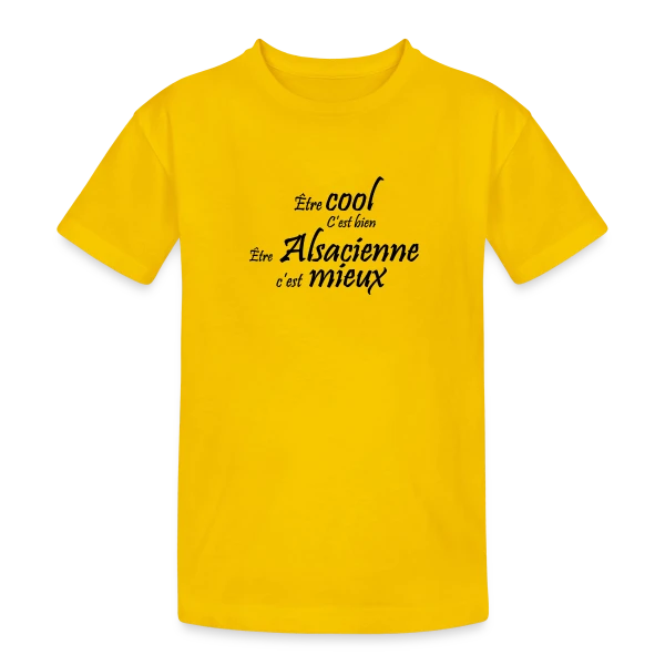Fière d'être Alsacienne sur T-shirt coton épais ado
