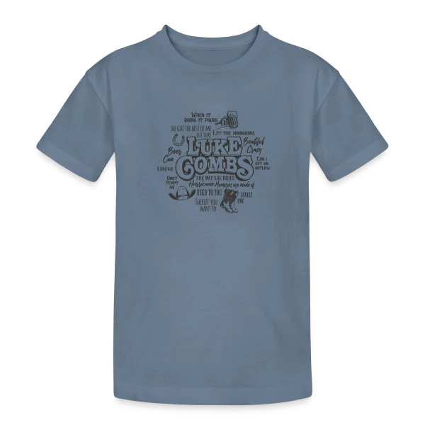 Luke Combs Chansons Country sur T-shirt coton épais ado