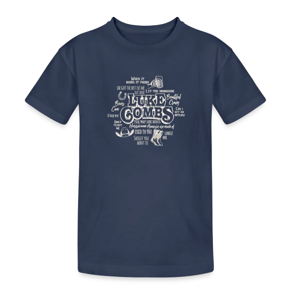 Luke Combs Esprit Country sur T-shirt coton épais ado