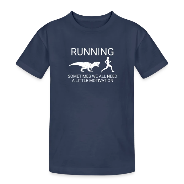 Dinosaure Coureur - Motivation Running sur T-shirt coton épais ado