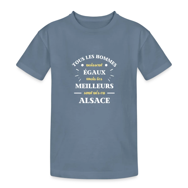 Hommes Égaux Alsace sur T-shirt coton épais ado