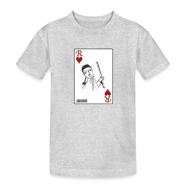 Guignol Roi de Cœur sur T-shirt coton épais ado