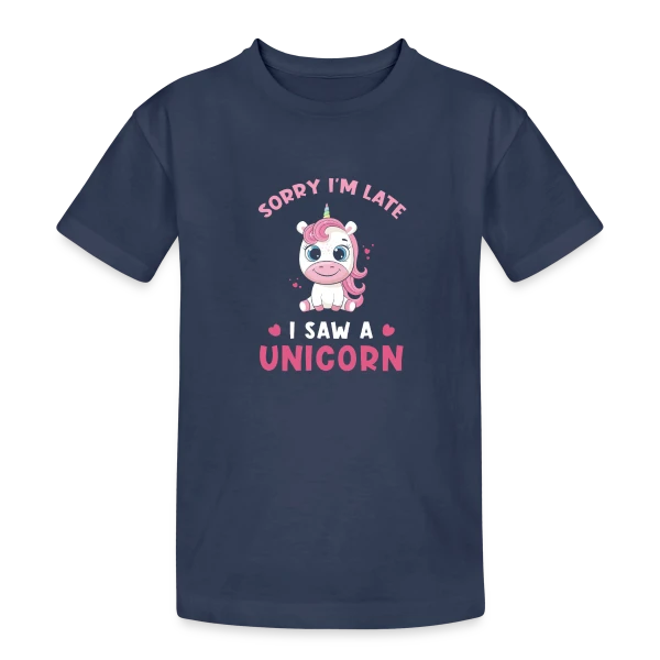 Licorne Mignonne en Retard sur T-shirt coton épais ado