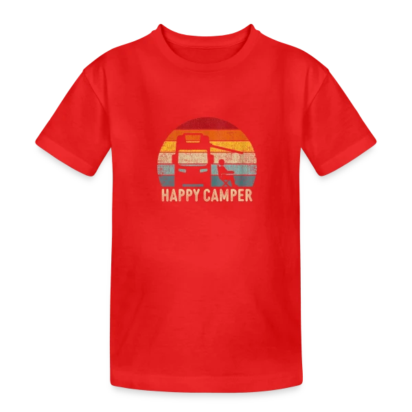 Campeur Rétro en Van sur T-shirt coton épais ado