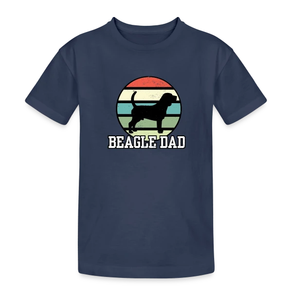 Papa Beagle Rétro sur T-shirt coton épais ado