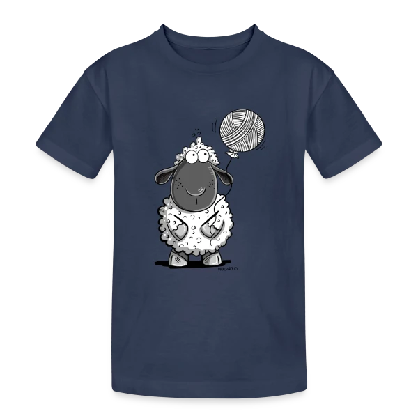 Mouton Loufoque et son Ballon de Laine sur T-shirt coton épais ado