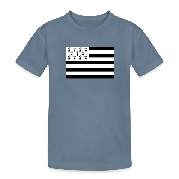 Drapeau Breton Gwenn ha Du sur T-shirt coton épais ado