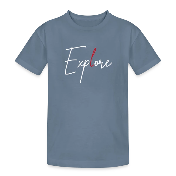 Exploration Élégante Rouge sur T-shirt coton épais ado