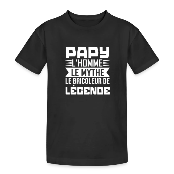 Papy Bricoleur de Légende sur T-shirt coton épais ado