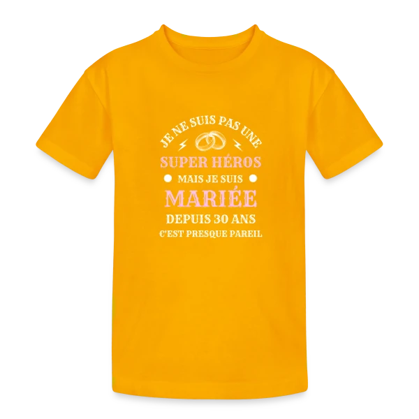 Super Héroïne Mariée sur T-shirt coton épais ado