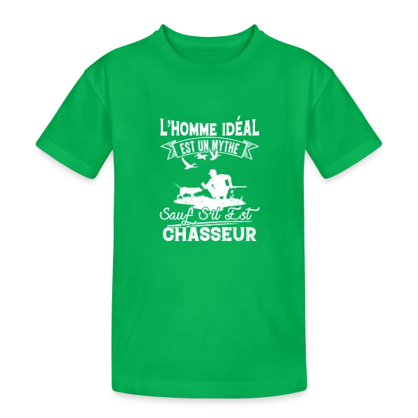 L'Homme Idéal est Chasseur : Un Mythe Réel ! sur T-shirt coton épais ado