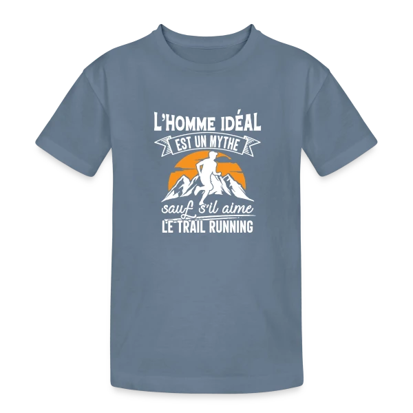 L'Homme Idéal Aime le Trail Running : Un Mythe Réel ! sur T-shirt coton épais ado