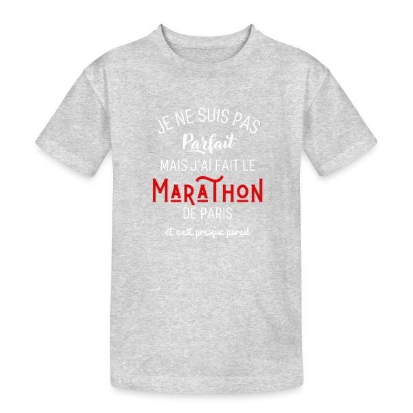 Marathon Paris Humour sur T-shirt coton épais ado