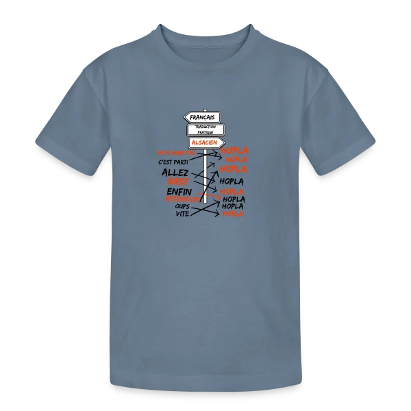 Traduction Alsacien Hopla sur T-shirt coton épais ado