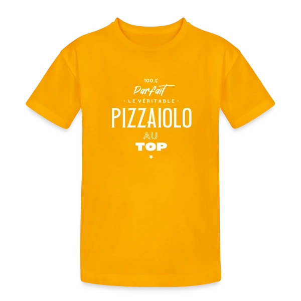 Le Vrai Maître Pizzaiolo sur T-shirt coton épais ado
