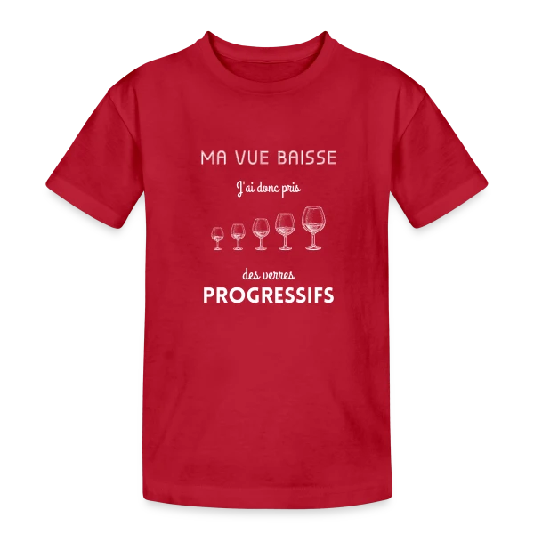Humour Vin Drôle sur T-shirt coton épais ado