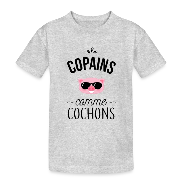 Copains comme Cochons - Duo d'Amis sur T-shirt coton épais ado