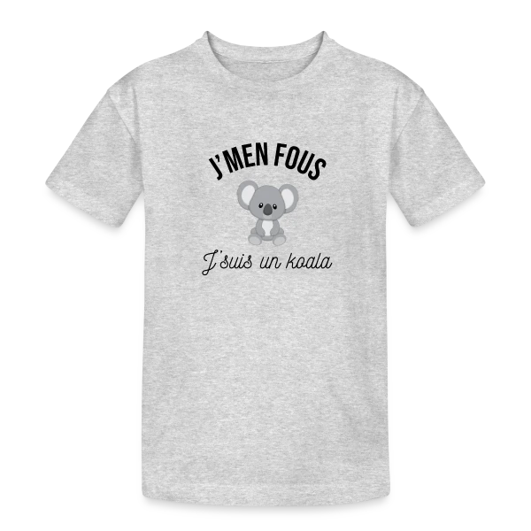 "J'm'en Fous, J'suis un Koala" - Humour Décontracté sur T-shirt coton épais ado
