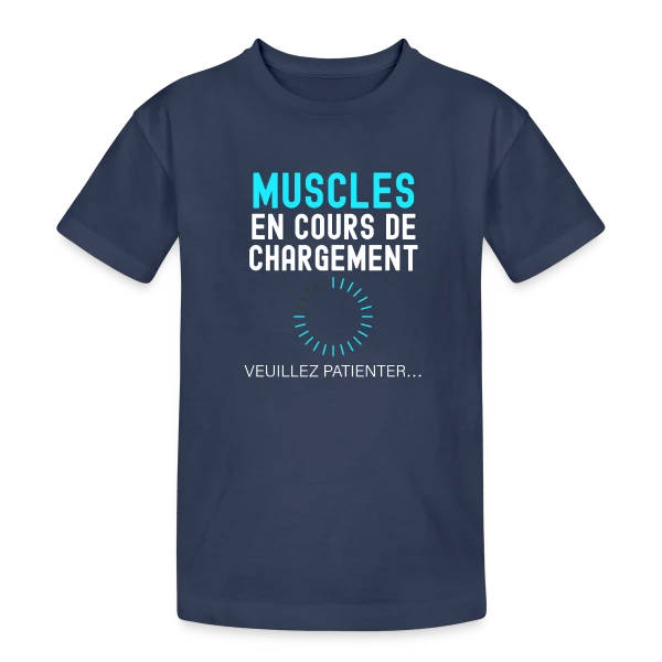 Muscles en Cours de Chargement sur T-shirt coton épais ado