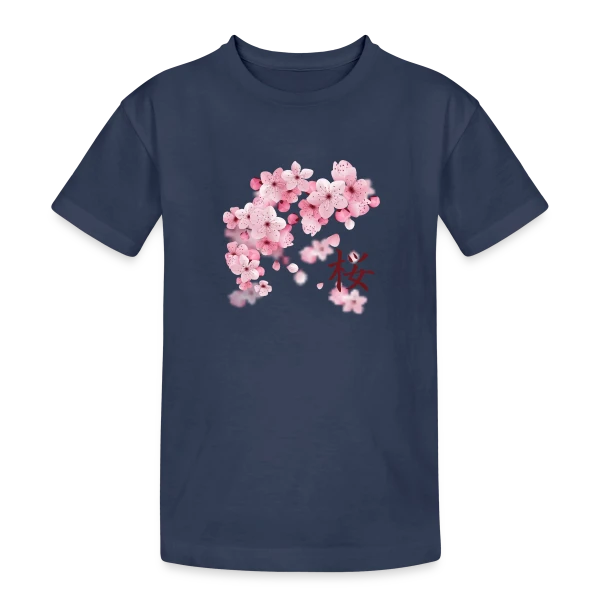 Sakura : Fleurs de Cerisier Japonaises sur T-shirt coton épais ado