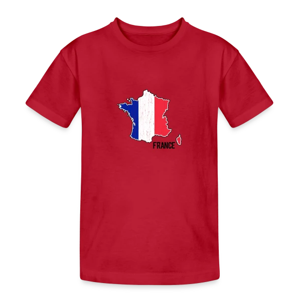 France Tricolore Stylisée sur T-shirt coton épais ado