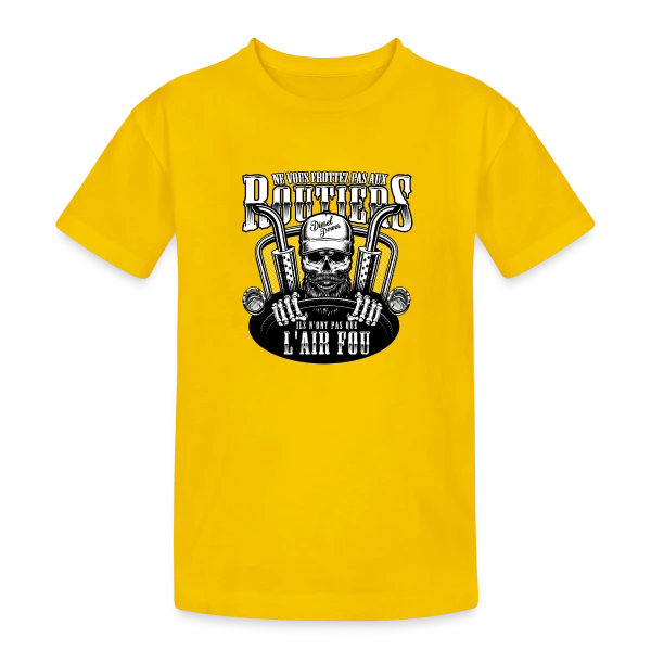 Attention aux Routiers - Humour du Bitume sur T-shirt coton épais ado