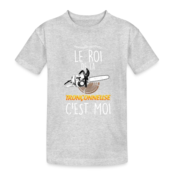 Le Roi de la Tronçonneuse - Humour Bûcheron Forêt sur T-shirt coton épais ado