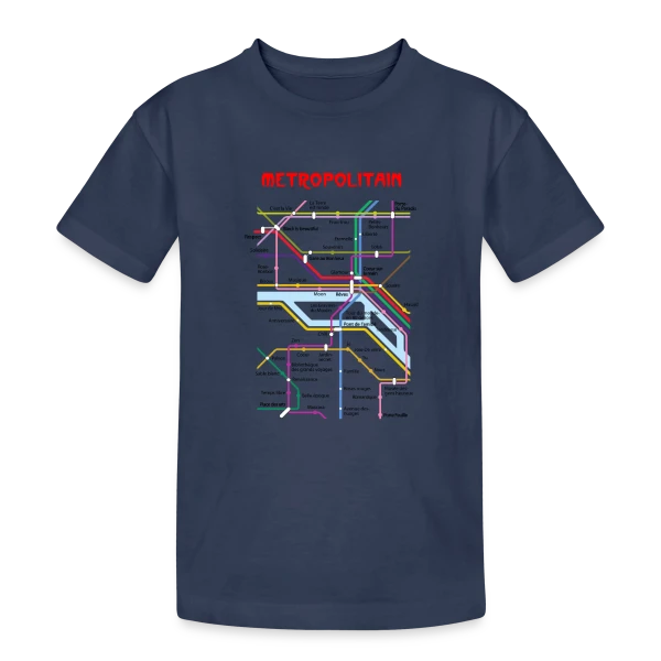 Métro Parisien Poétique sur T-shirt coton épais ado