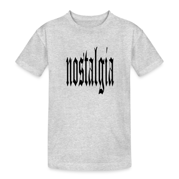 Typographie Gothique "Nostalgia" sur T-shirt coton épais ado