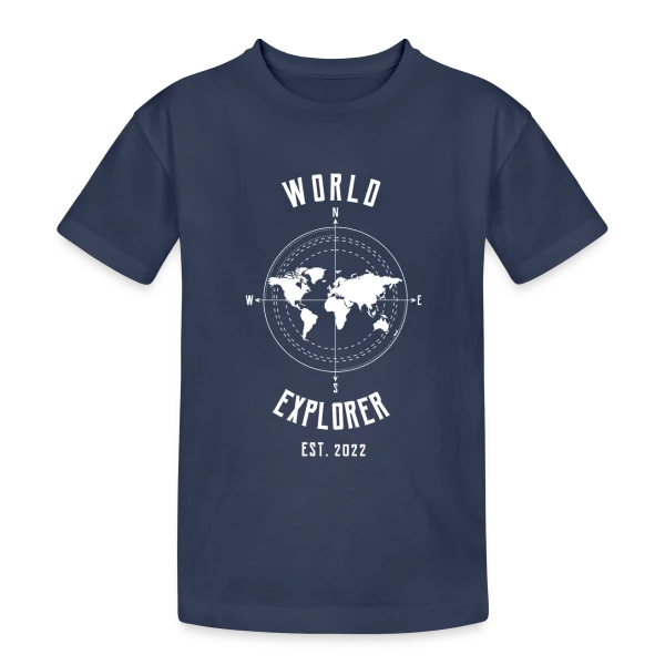 Voyageur Minimaliste sur T-shirt coton épais ado