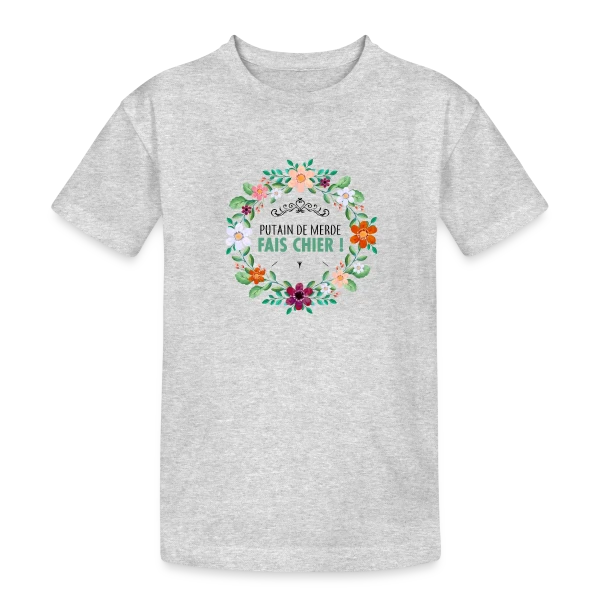 Coup de Gueule Fleuri sur T-shirt coton épais ado