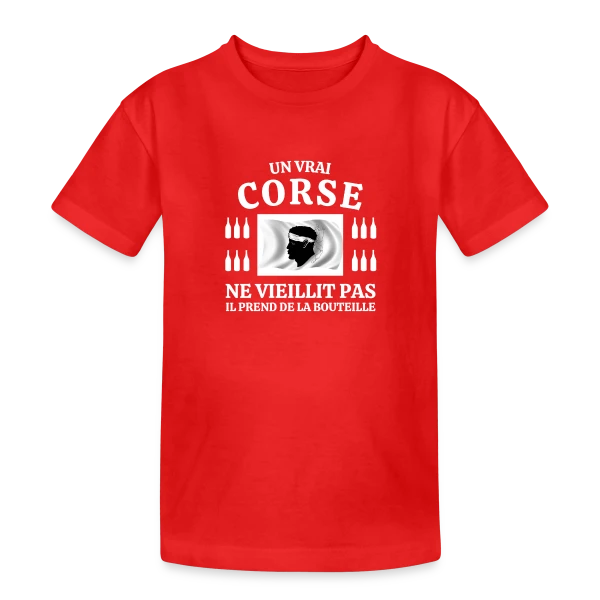 Drapeau Corse Flottant sur T-shirt coton épais ado