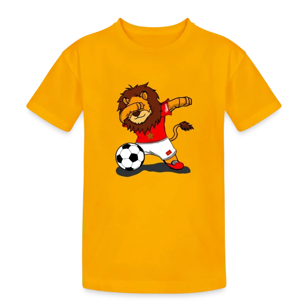 Lion Marocain Foot Dab sur T-shirt coton épais ado