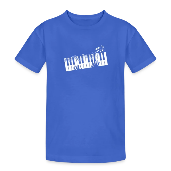 Clavier de Piano & Notes de Musique Élégantes sur T-shirt coton épais ado