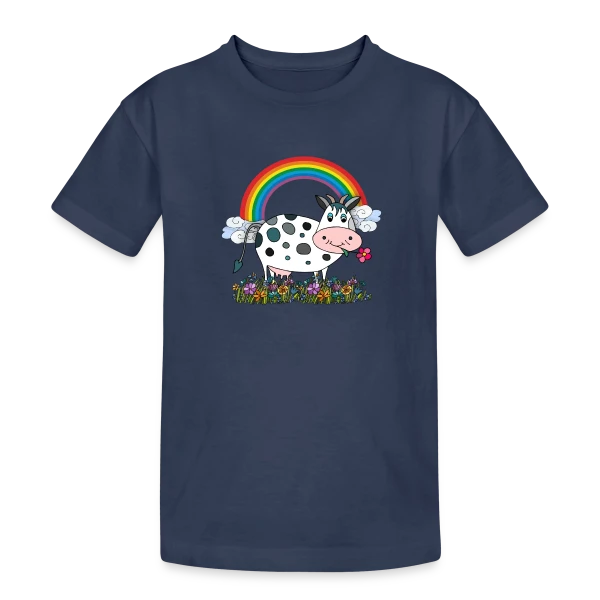 La Vache Coquette sur T-shirt coton épais ado