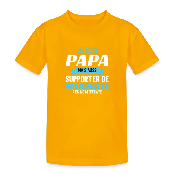 Papa Supporter Marseillais sur T-shirt coton épais ado