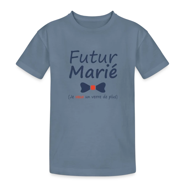 Futur Marié Verre de Plus sur T-shirt coton épais ado