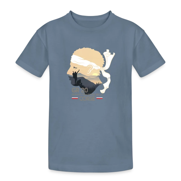 GR20 Corse Randonnée Épique sur T-shirt coton épais ado