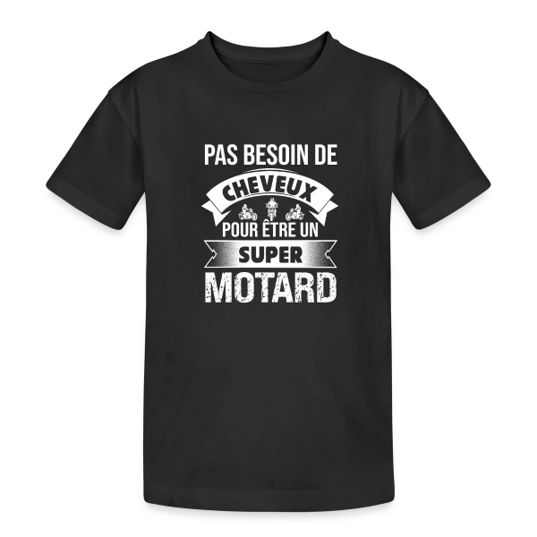 Motard Chauve : Pas Besoin de Cheveux pour Être Super ! sur T-shirt coton épais ado