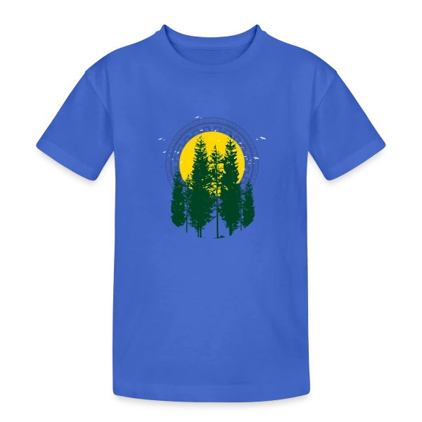 Arbre du Monde Végétal sur T-shirt coton épais ado