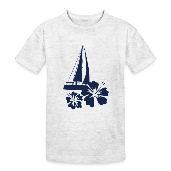 Voilier sur l'Océan Pacifique sur T-shirt coton épais ado