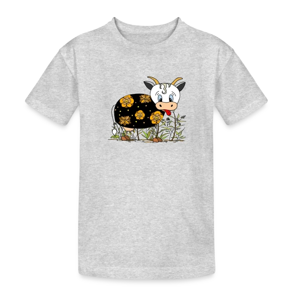 La Vache Joyeuse sur T-shirt coton épais ado