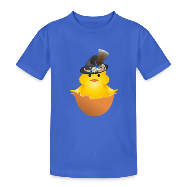 Adorable Poussin Bavarois en Costume Traditionnel sur T-shirt coton épais ado