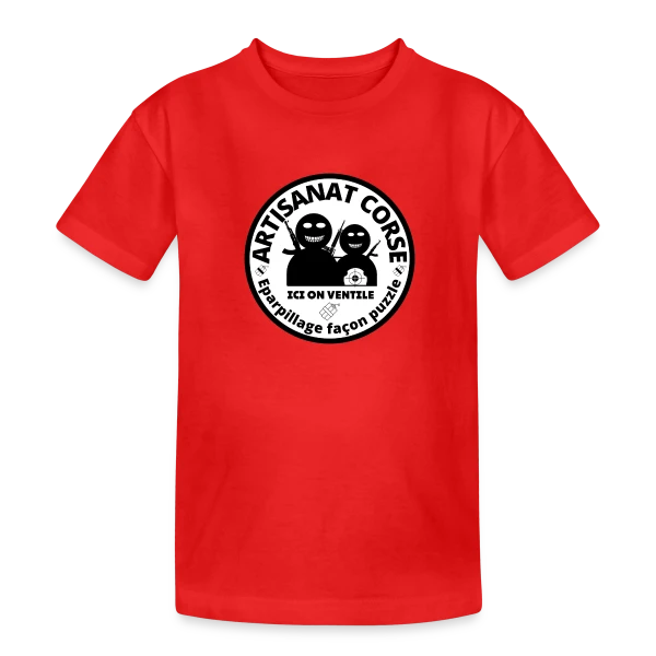Artisanat Corse Humour Noir sur T-shirt coton épais ado