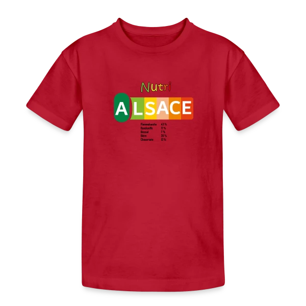 Nutri-Score Alsace Gourmand sur T-shirt coton épais ado