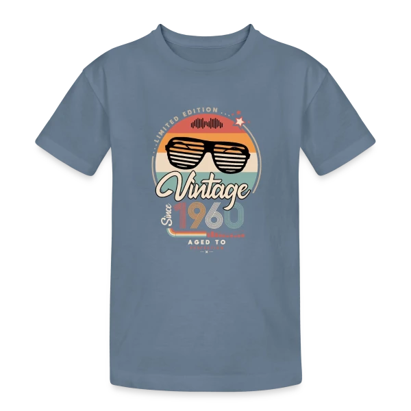 Vintage Depuis 1960 : L'Année Fondatrice sur T-shirt coton épais ado